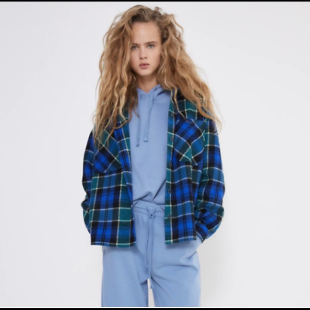 ZARA PLAID OVERSHIRT JACKET SHACKET NEW OVERSIZED